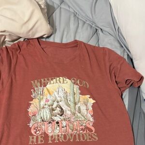 Rust Graphic T-Shirt with Cactus Design